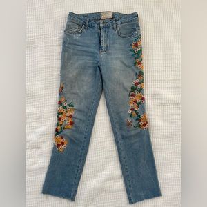 Free People embroidered jeans